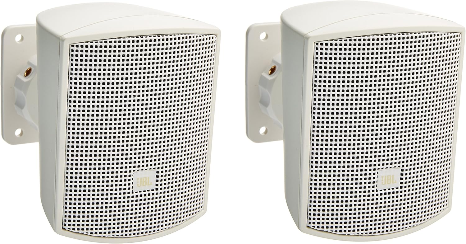 JBL Professional Control 52-WH Surface-Mount Satellite Speaker for Subwoofer-Satellite Loudspeaker System, White, Sold as Pair