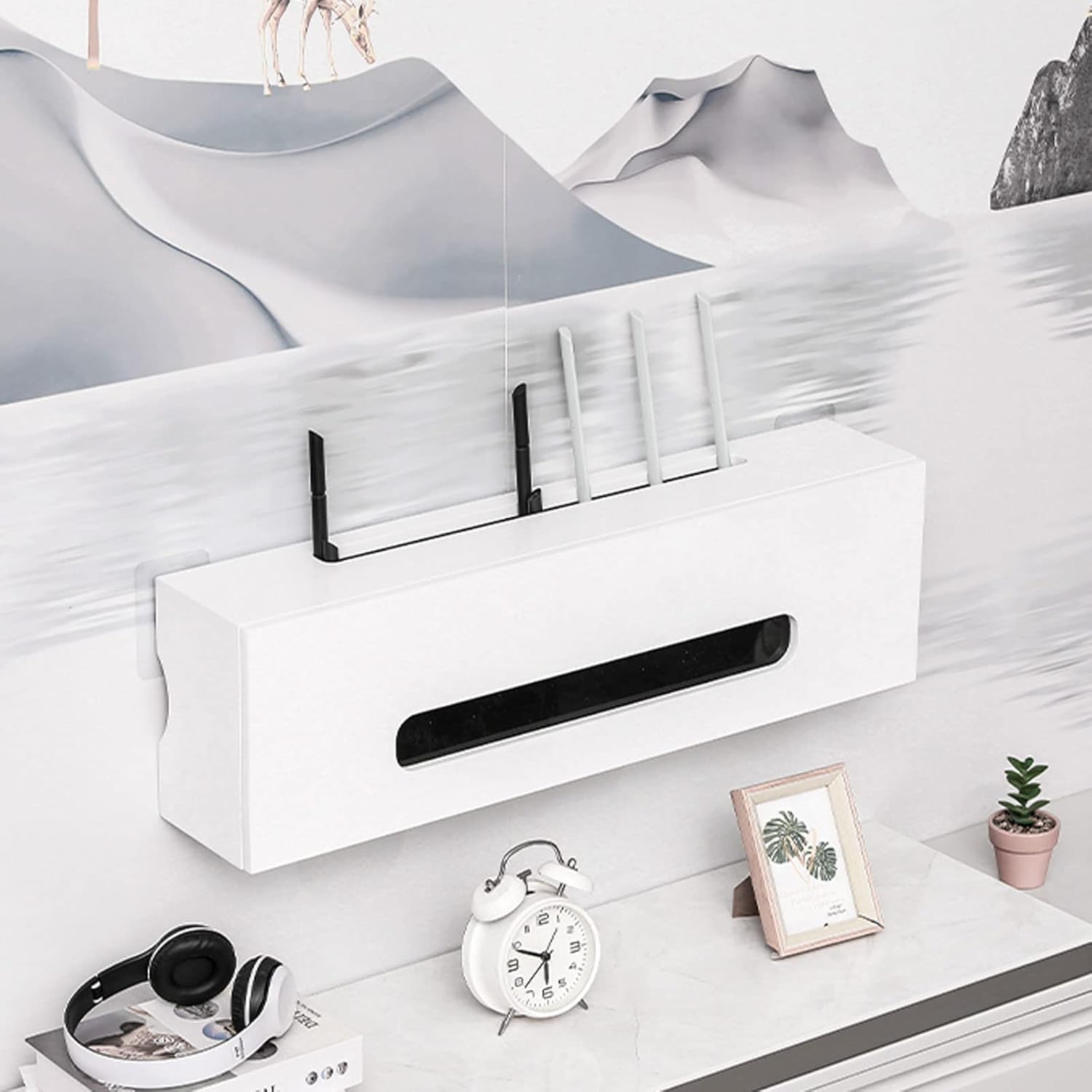 Wall Shelf Floating Shelf Wall mounted TV Cabinet TV Stand TV Console Book Shelf Display Shelf TV Board Wall Power Outlet Multimedia Storage Shelf Wall Mount Corner Shelves Home Entertainment Center