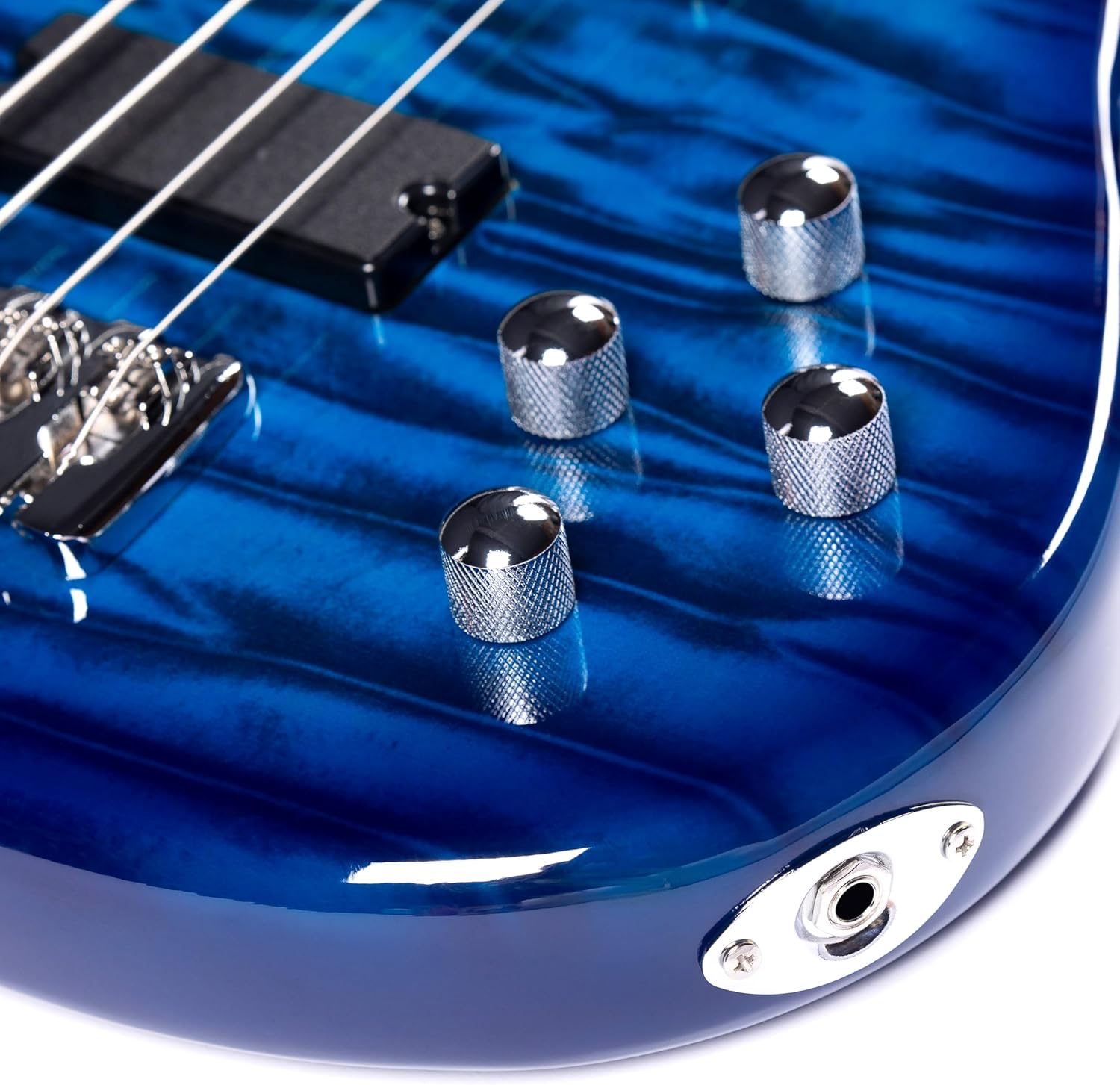 Grote GTBS-01 Electric Bass Guitar 4 String Maple Headstock Maple Neck Poplar Body (Blue)