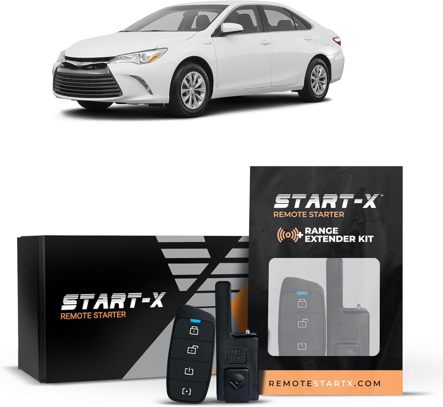 Start-X Remote Starter Kit + 3000ft 2 Way Range Extender for Toyota Camry (2015, 2016, 2017) Vehicles with Key Ignition
