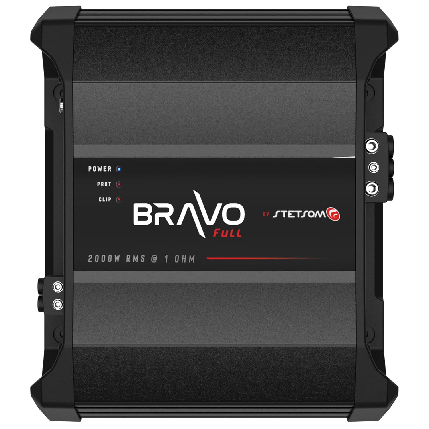 Stetsom Bravo Full 2000 1 Ohm Mono Car Amplifier, 2000.1 2K Watts RMS, 1Ω Stable Car Audio, HD Sound Quality, Crossover & Bass Boost, Car Stereo Speaker Subwoofer MD, Smart Coolers