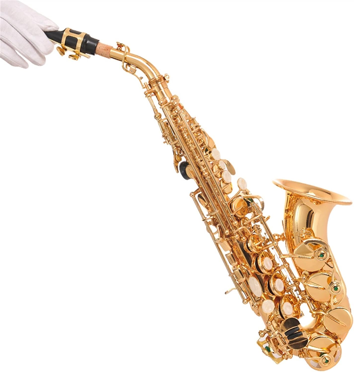 Sax Beginners Kit Soprano Saxophone BB Curved Soprano Sax of Musical Instrument Saxophone for Children Wind Instrument