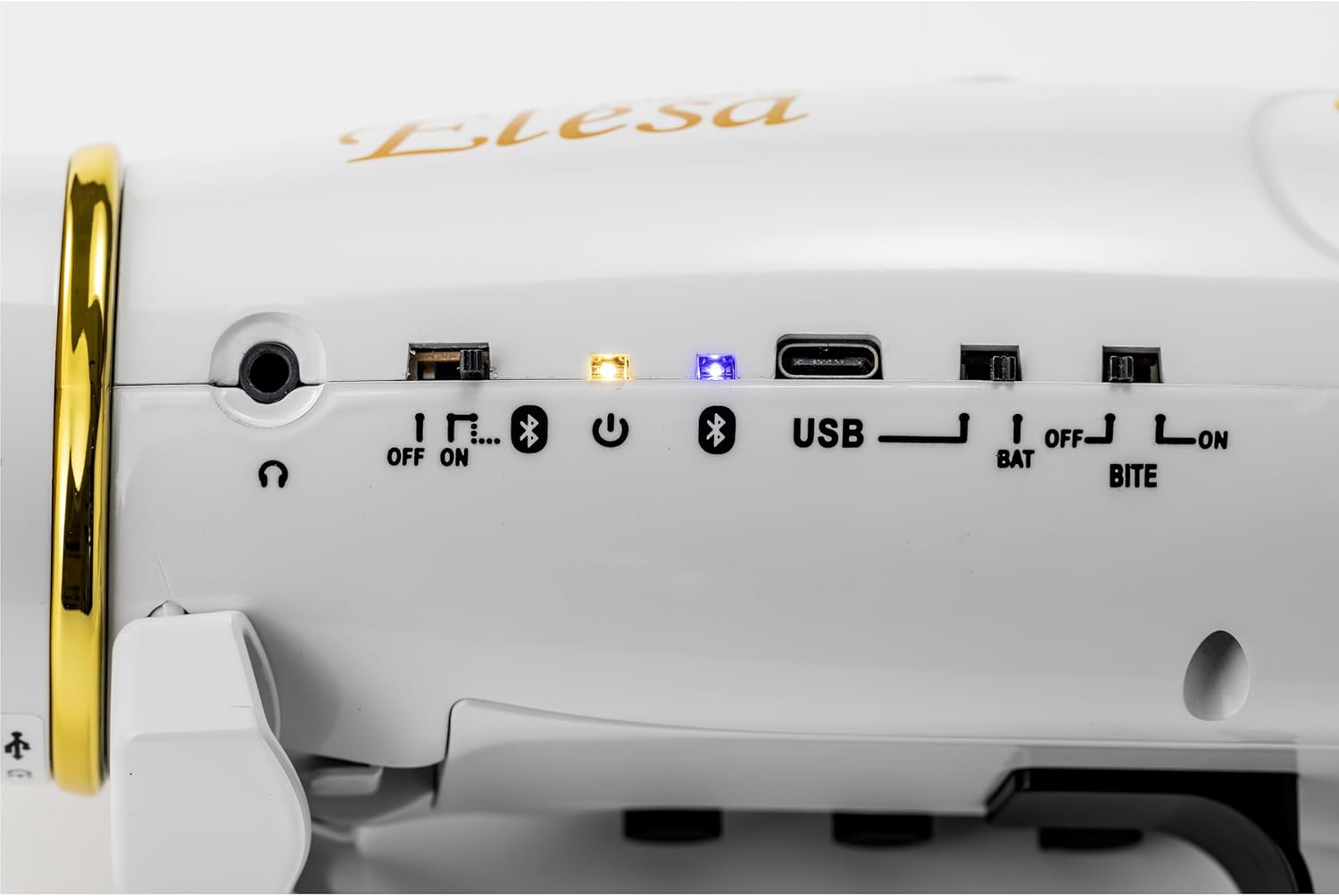 Elesa Electronic Saxophone, Digital Wind Instrument, Bluetooth (White)