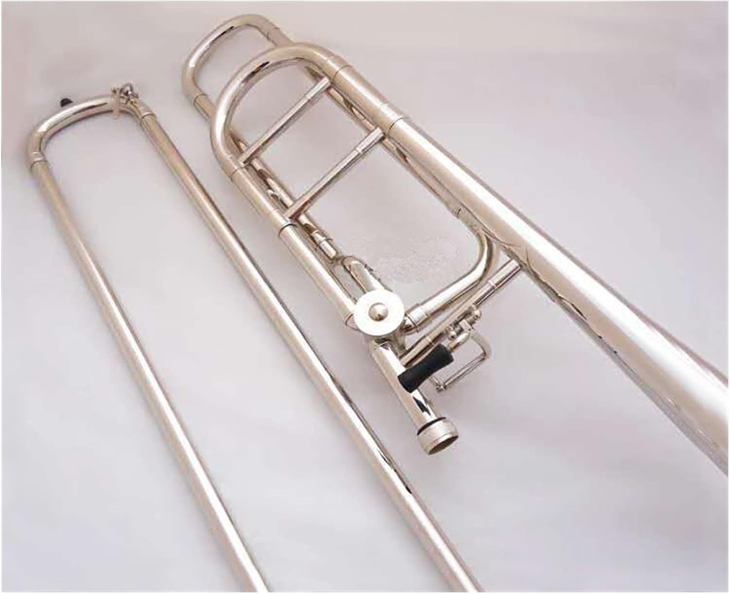FLFL Student Trombone Bb/f Tune Tenor Trombone Nickel Plated Musical Instrument with Mouthpiece