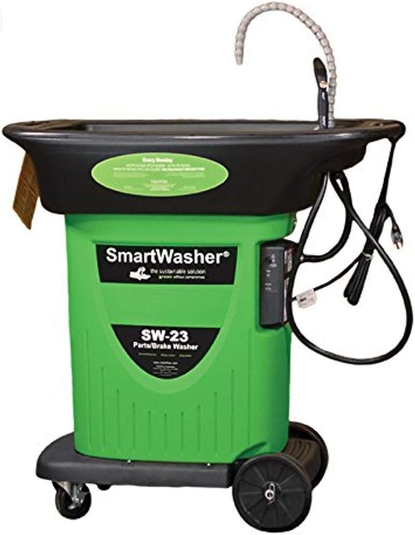 CRC SmartWasher SW-423 Mobile Parts Washer Kit, and Durable Parts Washer, Cleans Dirt, Oil, and Grime from Industrial and Automotive Parts, Water-Based, Non-Flammable, pH Neutral