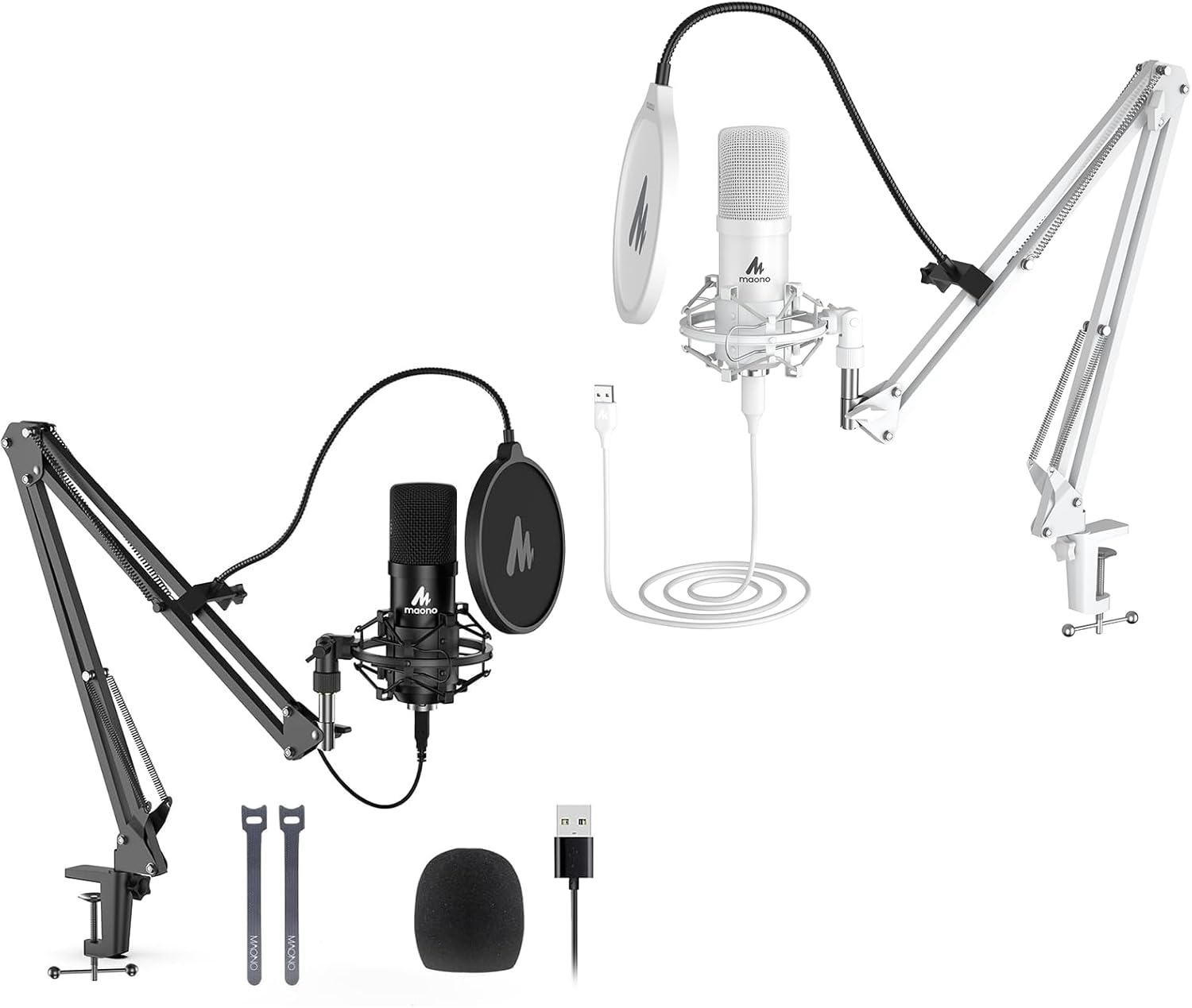 MAONO USB Microphone, 192KHZ/24Bit Plug & Play PC Computer Podcast Condenser Cardioid Metal Mic Kit with Professional Sound Chipset for Recording, Gaming, Singing, YouTube