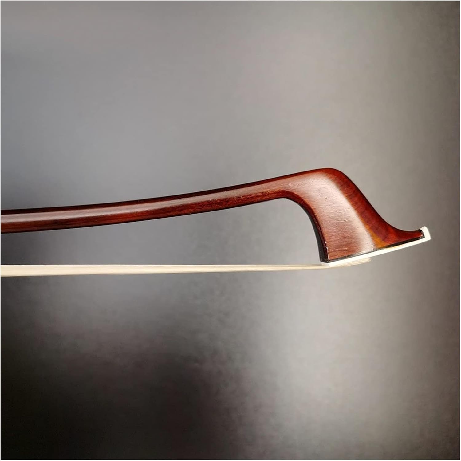 4/4 Bass Bow Brazilwood Round Stick Ebony Frog with Flower Nickel Silver Parts Full Size Violin Bow