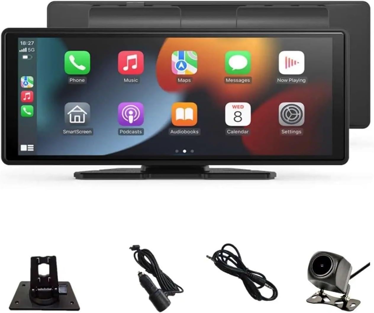 7 Inch Touch Screen Radio for Car Supporting Carplay & Android ，Portable Wireless Carplay Screen for Car,Car Audio Receiver(10 with Backup cam)