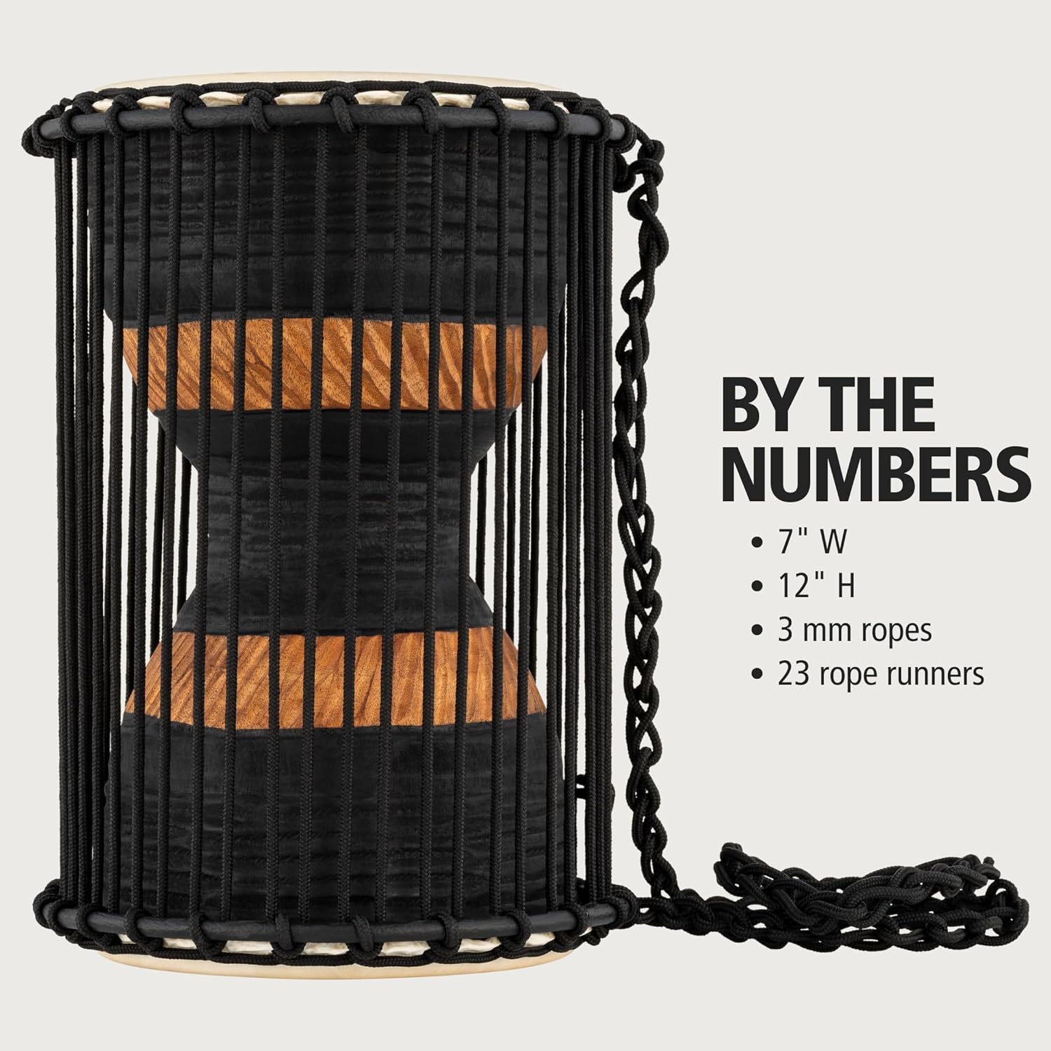 Meinl African Talking Drum with Mahogany Wood Shell and Wooden Beater - NOT MADE IN CHINA - Medium Size Goat Skin Heads, 2-YEAR WARRANTY (ATD-M)