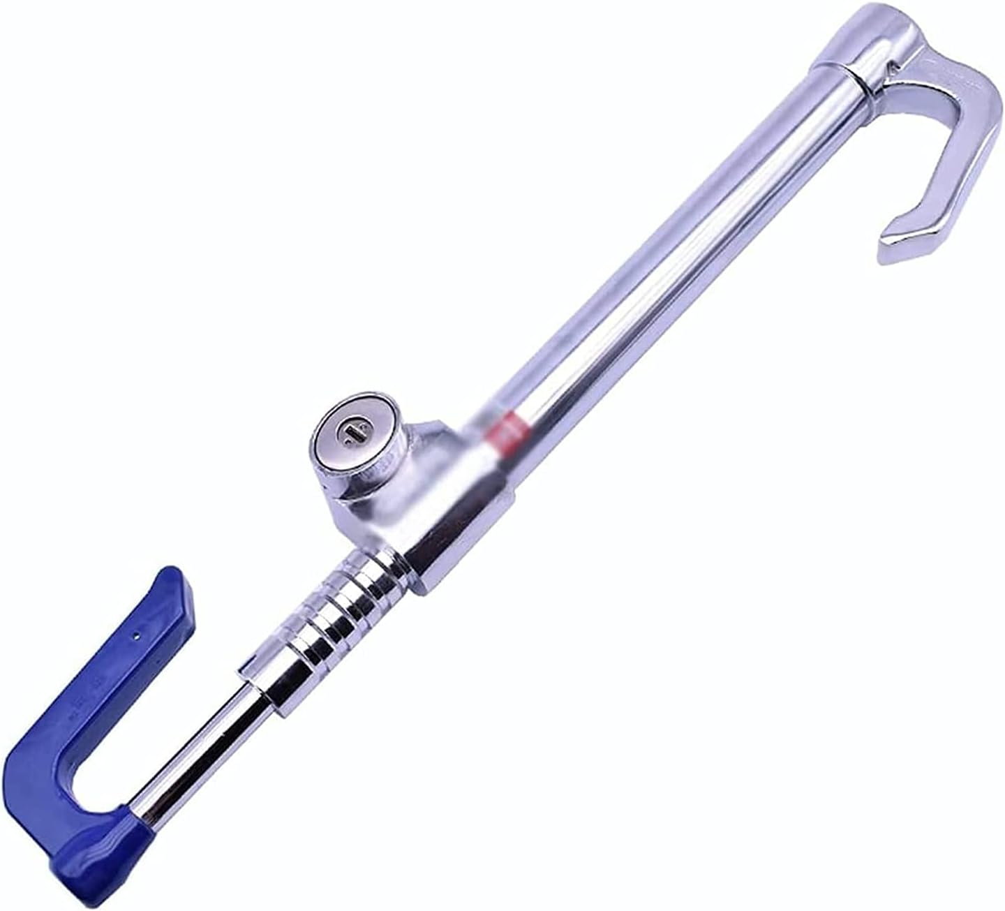 KouRy Universal Steering Wheel Brake Lock Anti-Theft Retractable Double Hook Car Clutch Pedal Lock for Car Truck SUV Van Security with 3 Keys (Silver)