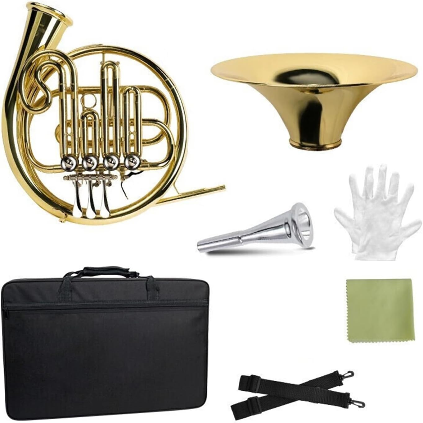 French Horn Brass Instrument 4 key Single Row B Flat