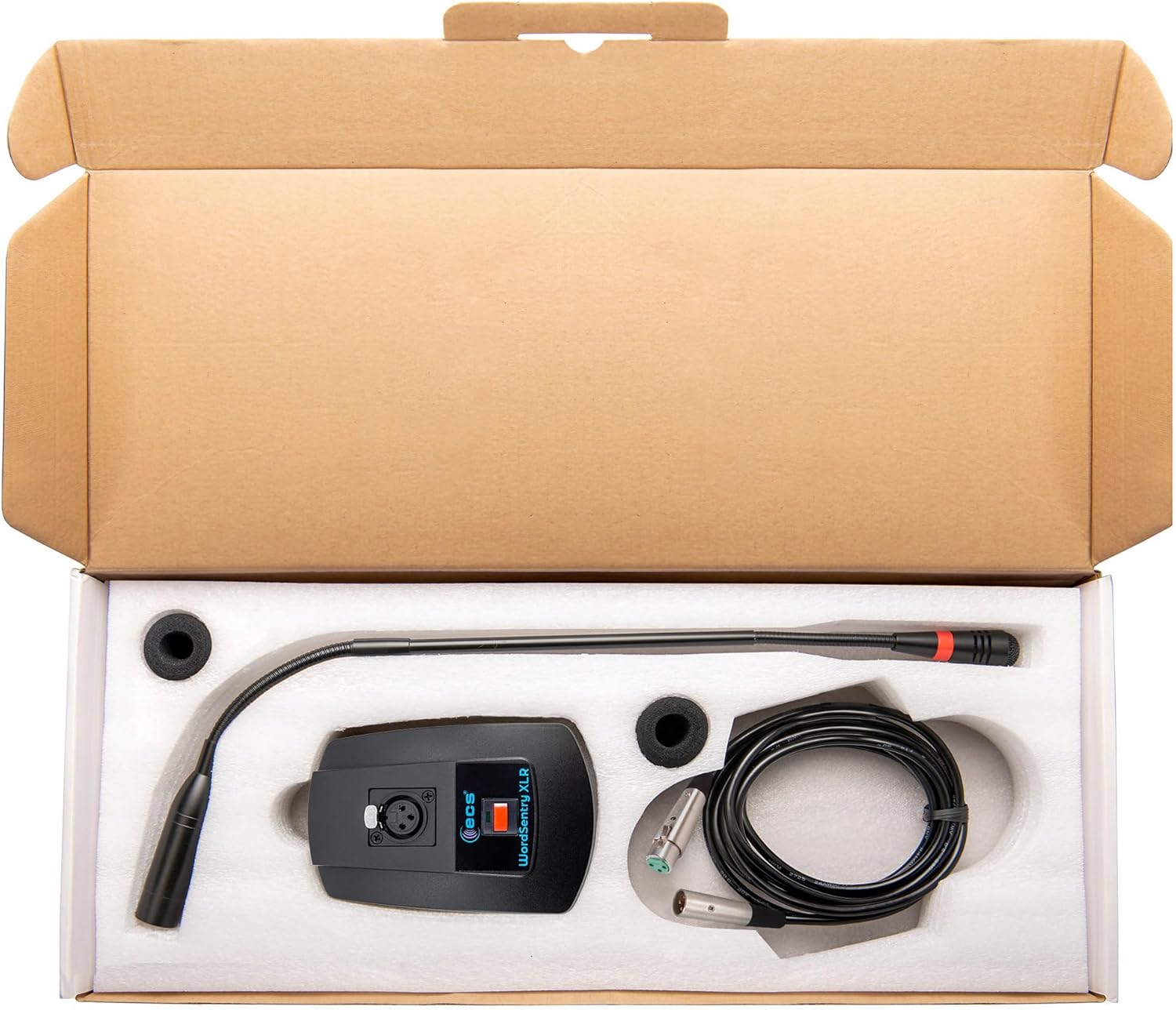 WordSentry XLR Gooseneck Microphone with 48 Volt Phantom Power - Professional Uni-Directional High-Fidelity Audio, Adjustable Flex Arm, Durable Metal Construction, Heavy Duty Base