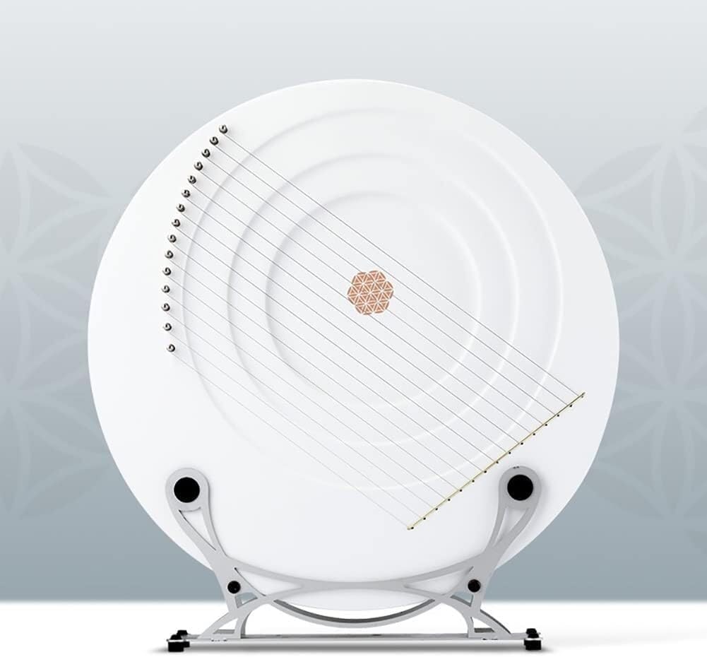 15 Strings Moon Lyre Harp, Moon Shape Maple Harp with Tuning Wrench, Extra Strings and Mat, Wooden Musical Instrument(Color:Without Stand)(With Stand)