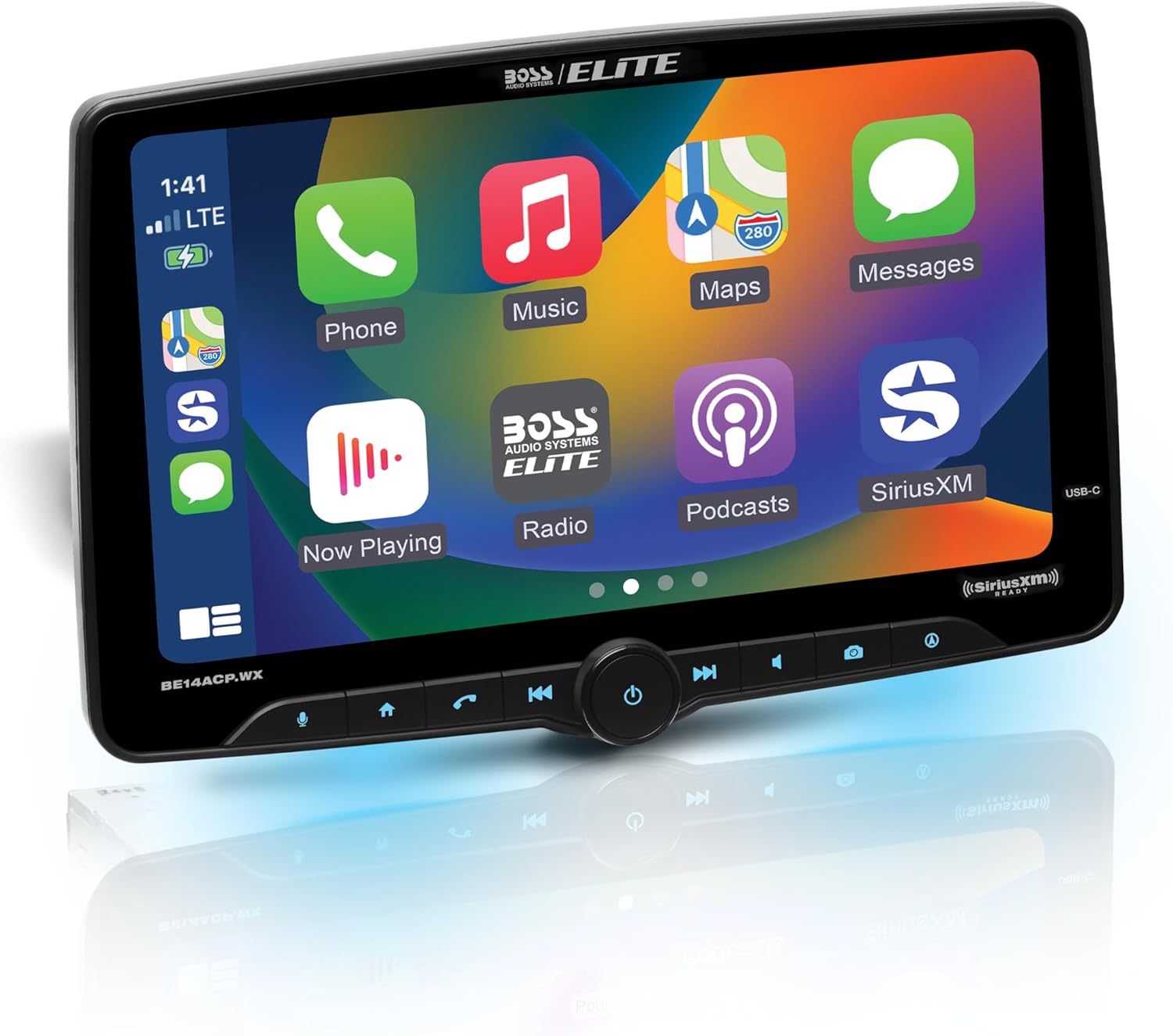 BOSS Audio Systems Elite BE14ACP.WX Single DIN Car Stereo Wireless Apple CarPlay, Android Auto, 14 Inch Touchscreen, Sirius XM-Ready, Bluetooth