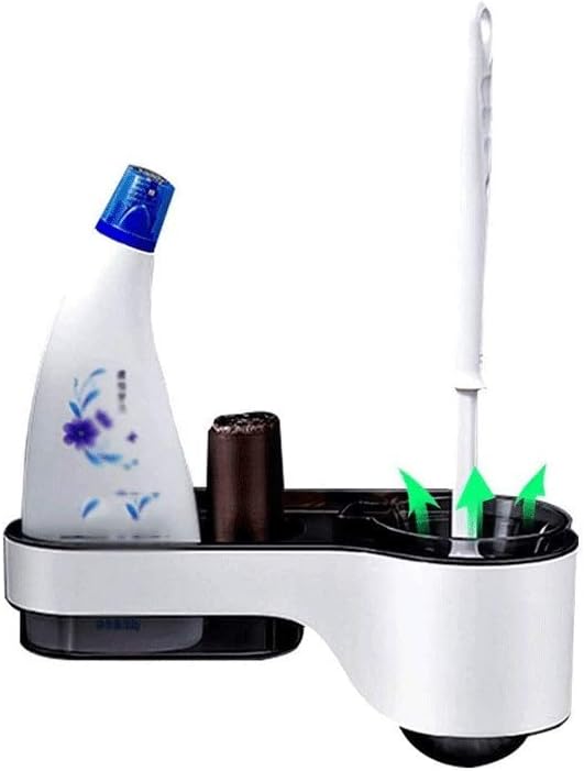 Plastic Freestanding Wall Hung Toilet Bowl Brush and Holder for Bathroom Storage and Organization,Sturdy, Deep Cleaning