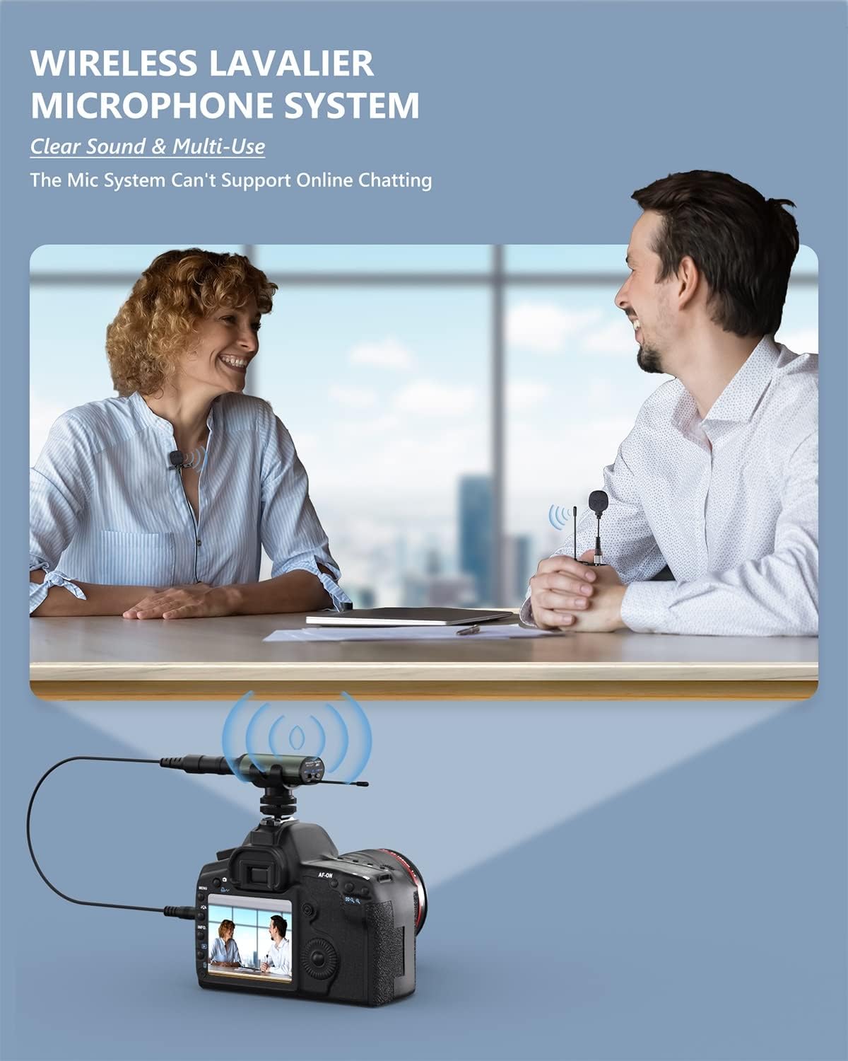 ttstar Wireless Microphone System Dual Transmitters Receiver Lavalier/Headset Mic Set Rechargeable Bodypack for PA Speaker, Camera, Video Recording, Teaching, Church, Interview