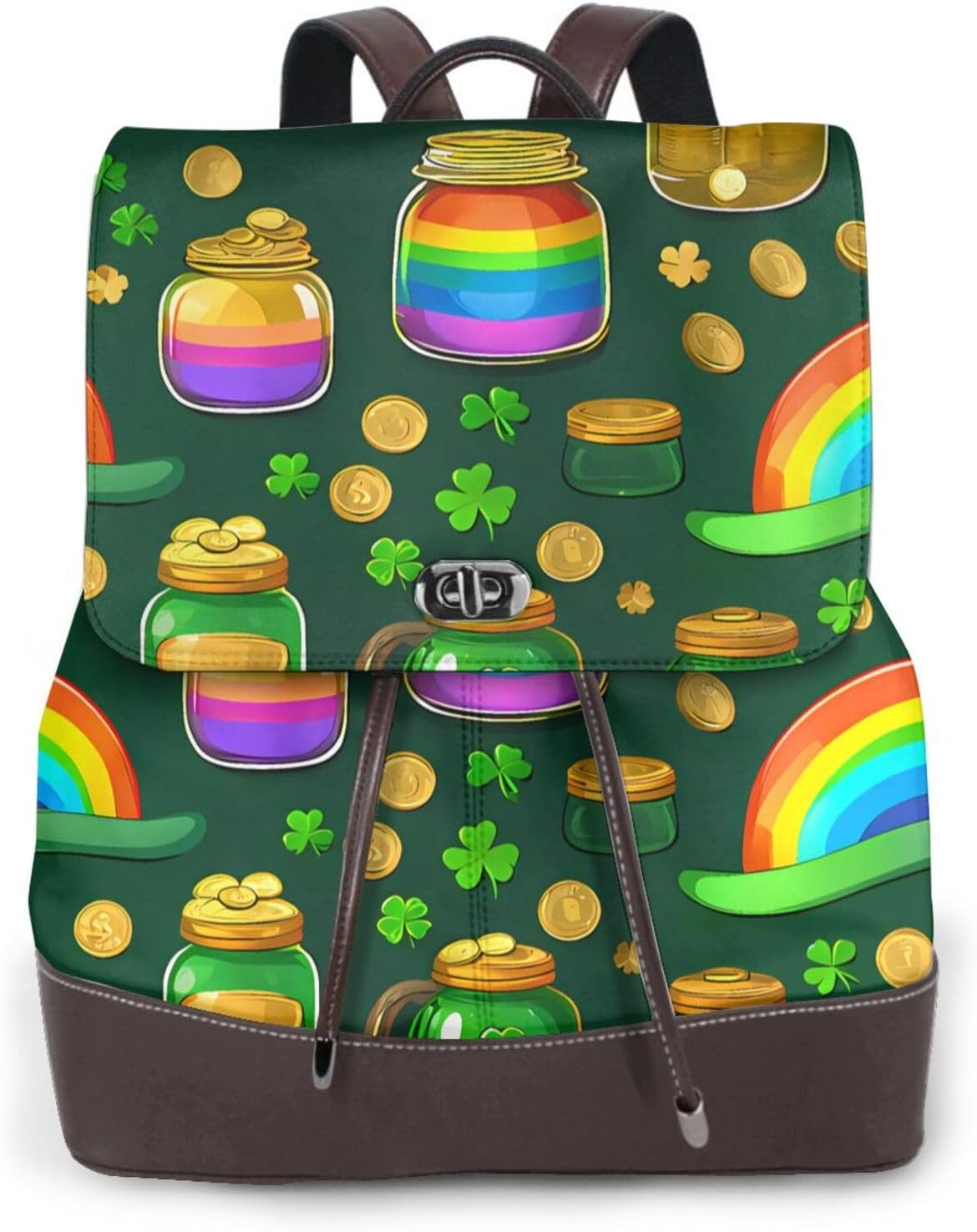 Lucky Festival for Womens Backpack Purse Microfiber PU Anti-theft Large Fashion Designer Travel Bag Ladies Shoulder Bags