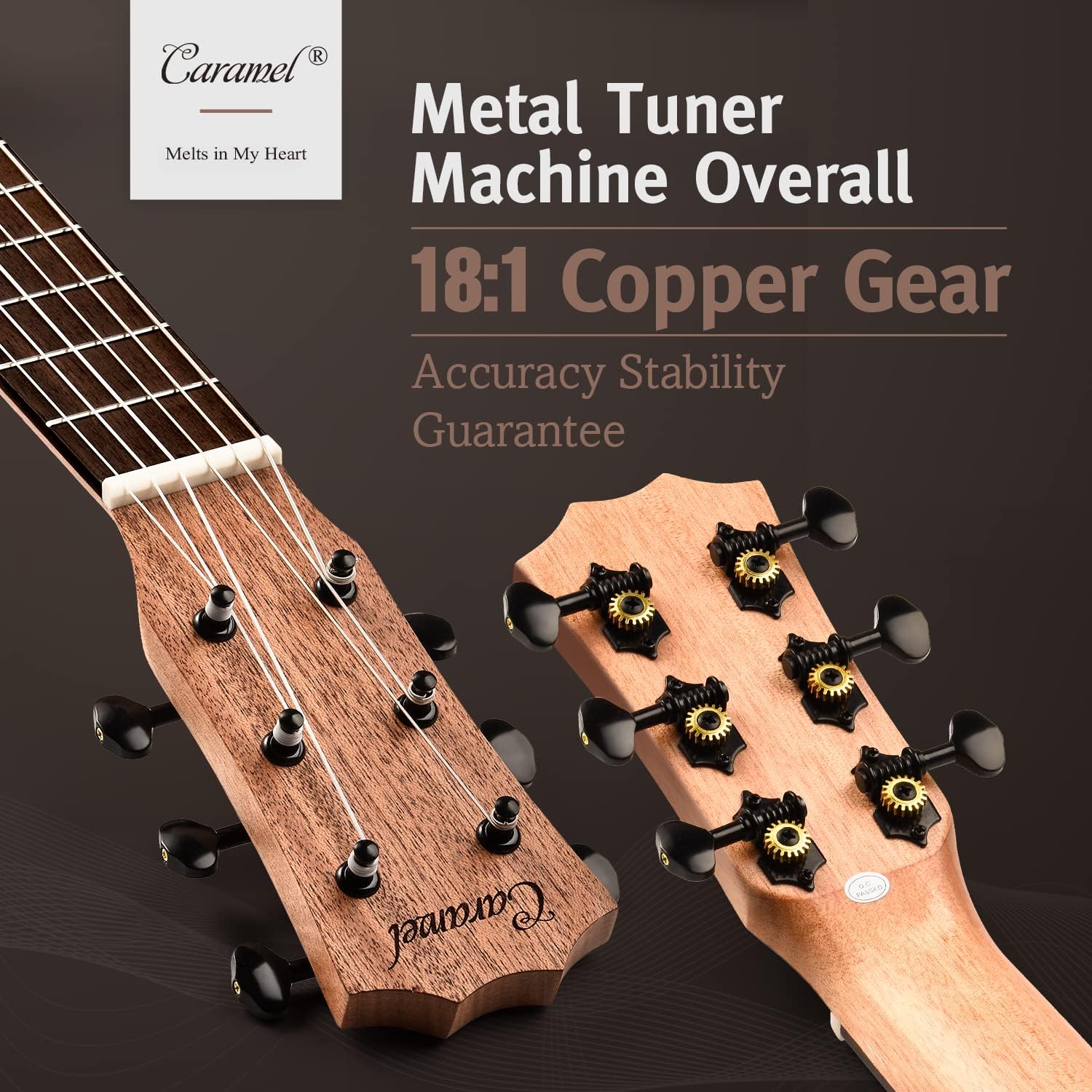 Caramel 30 inch All Solid Mahogany 6 String Ukulele Guitalele Wooden LCD color display Electric Guitalele Kit Small Hawaiian Beginner Guitar Starter Pack Bundle Gig bag, Strap,Strings Set