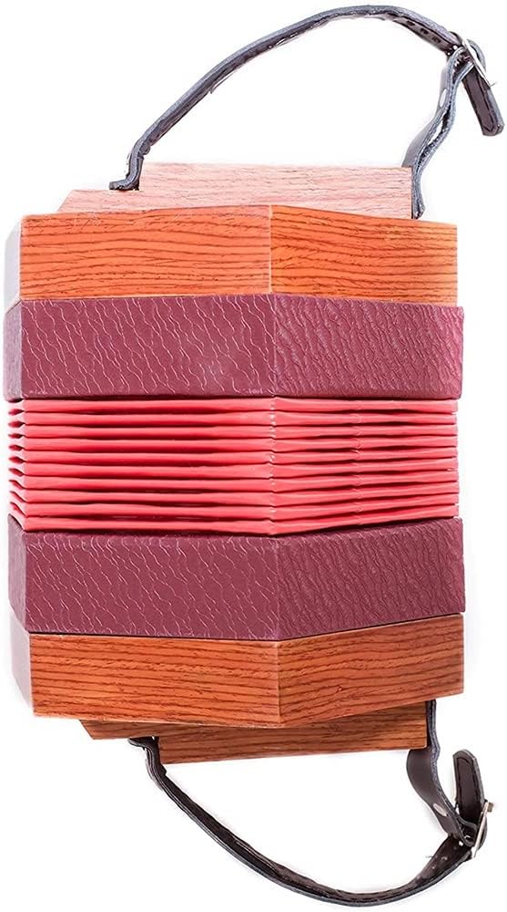 30 Buttons Concertina Accordion, Carrying Bag, Adjustable Hand Strap, For Adults Kids Beginner Daily Practice Stage Performance