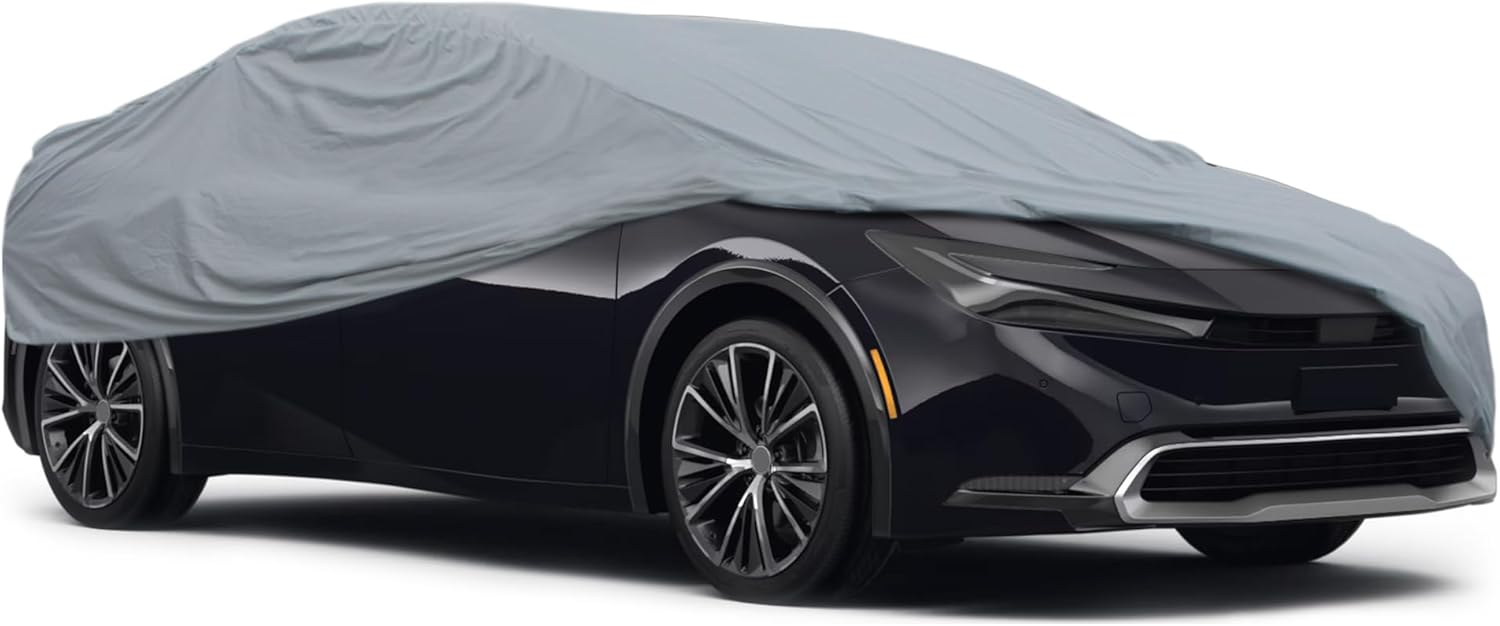 MotorTrend Custom Fit Car Cover for Toyota Prius 2001-2018, All-Weather Protection for Cars Trucks & SUVs, UV Resistant Waterproof Scratch-Resistant, Vehicle Cover for Outdoor & Indoor