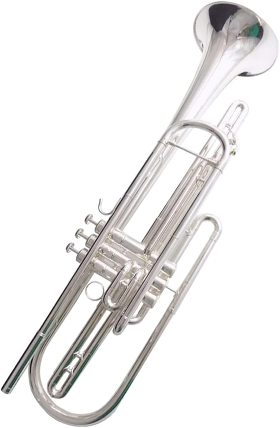 TSTS Bb Bass Trumpet Musical Instruments Lacquer Silver Nickel Plated with Case Mouthpiece Professional Trumpet (Color : 02)