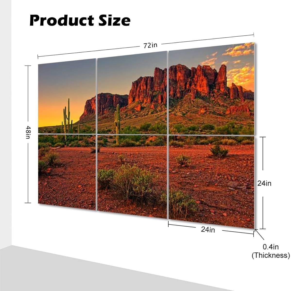 6 Pack Art Acoustic Panels American desert sunset mountain Soundproof Wall Panels Padding Decorative Sound Absorbing Panels 72