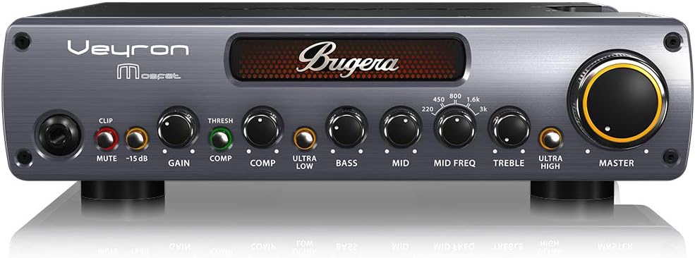 Bugera VEYRON MOSFET BV1001M Ultra-Compact 2,000-Watt Class-D Bass Amplifier with MOSFET Preamp, Compressor and DYNAMIZER Technology