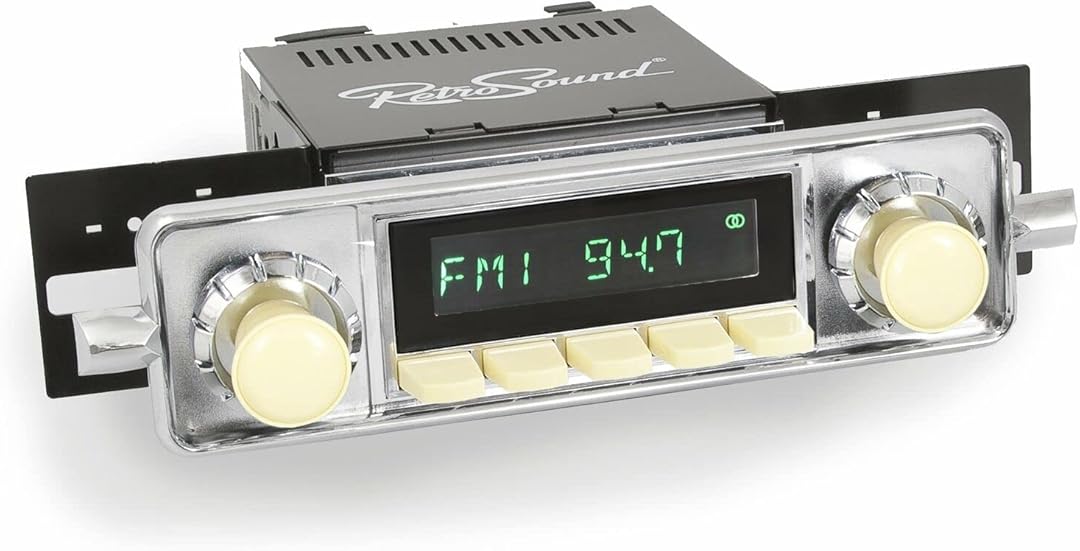 Retro Manufacturing HI-304-68-78 Hermosa Direct-Fit Radio for Classic Vehicle (Face & Ivory Buttons and Faceplate)