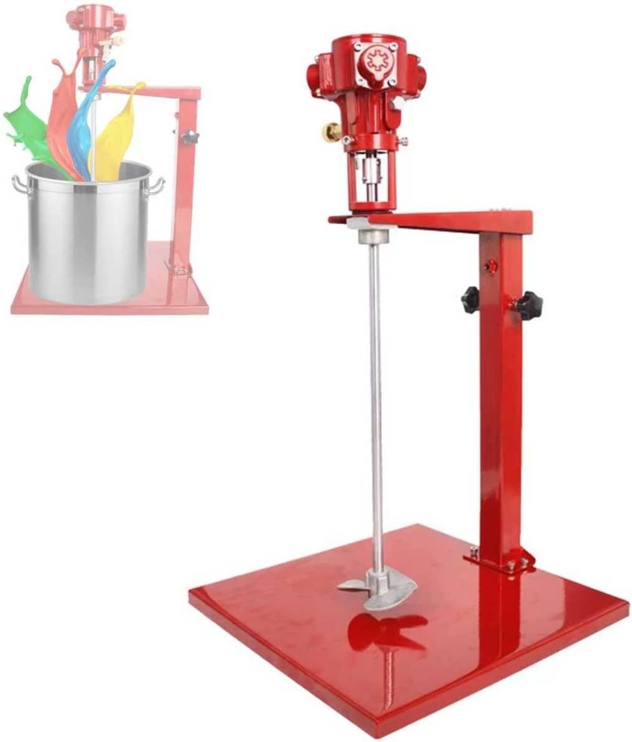 5 Gallon Pneumatic Paint Mixer Stirrer, Lift Paint Stirring Machine, Desktop Air Agitator, with Stand, 2600RPM/min, for Mixing Plaster/Paint/Mortar/Glue