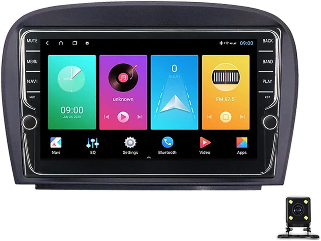 Car Stereo Compatible with Apple Carplay, 9 Inch Double Din Car Stereo with Bluetooth, Touch Screen Car Radios MP5 Player for Benz SL R230 SL350 SL500 SL55 SL600 with Backup Camera