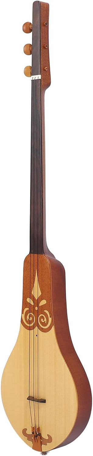 YUYTE Dulcimer Guitar, Spruce and Mahogany 3 String Portable Dulcimer with Balanced Tone, for Practice Performance and Music Recording