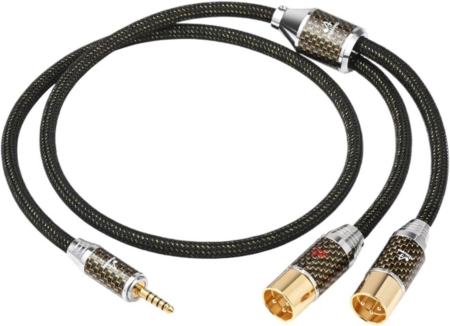 4.4mm to 2XLR Cord for Speaker Hi-end OCC Gold-plated 4.4mm to 2XLR Male&Female Splitter Y Adapter HiFi Audio Cable(4.4 to 2XLR Male,0.75m)