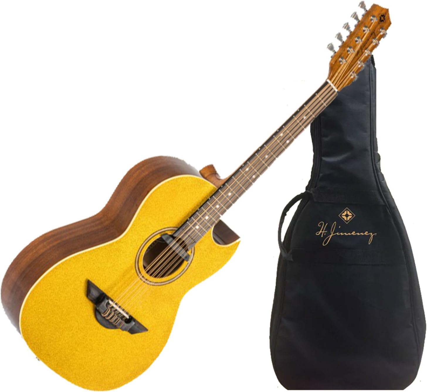 H. Jimenez, 7-String Acoustic-Electric Guitar, Ambidextrous, Yellow (LBQ1EGT)