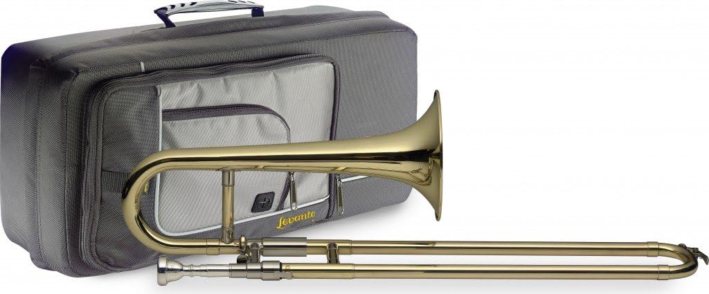 Levante LV-TR4905 Bb Slide Trumpet with Soft Case,gold,silver