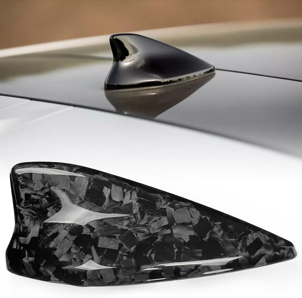 Carbon Fiber Antenna Topper for Hyundai Ioniq 5 N N Line NE Limited XRT SEL 2022 2023 2024 2025,Shark Fin Antenna Cover Roof Aerial Base for Ioniq 5 (Forged Carbon)