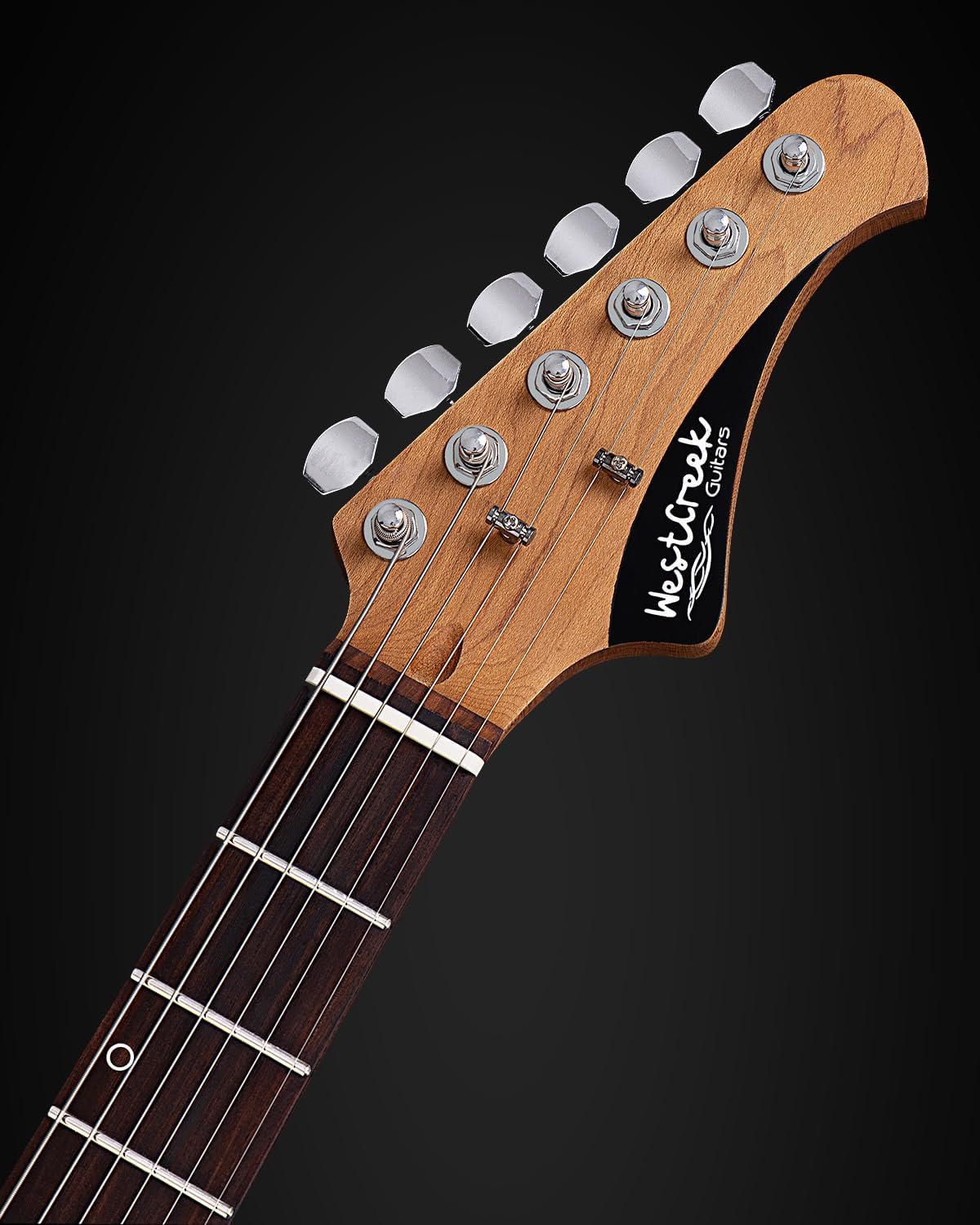 WestCreek TT-50KS Solid Body Electric Guitar, Mahogany Body, Maple Neck, Rosewood Fretboard, Rounded End Frets, Bone Nut, 22 Frets (White)