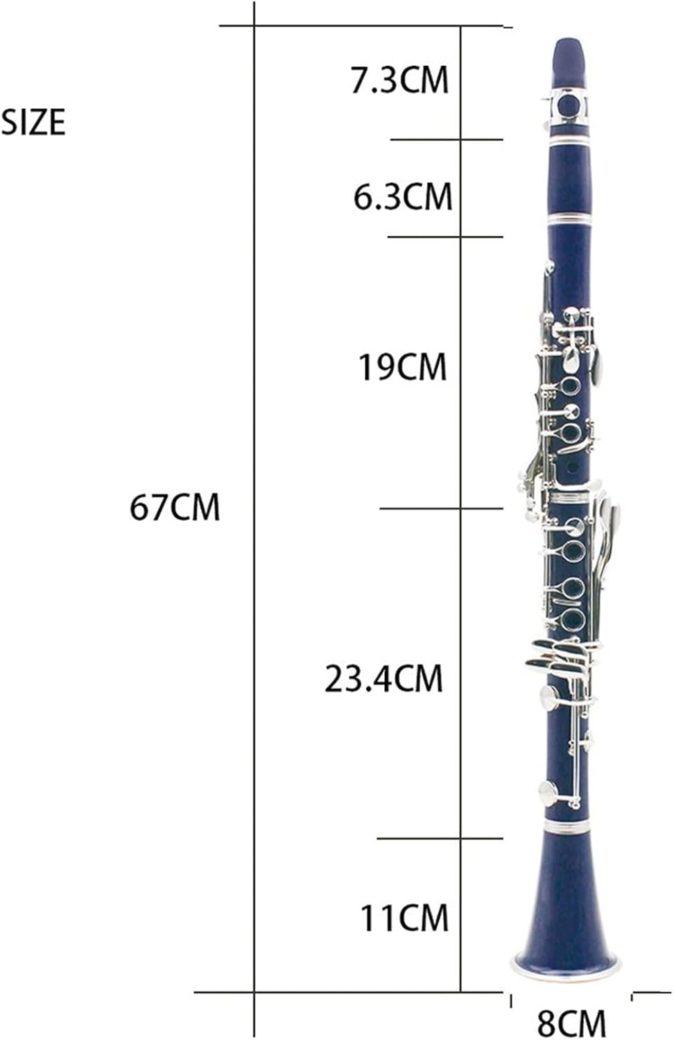 KESHUO 17 Keys Clarinet Bb B Flat Professional Woodwind Instrument ABS Resin Tube Clarinet with Box Reed Musical Instrument Parts Student Standard Clarinet Set (Color : Purple)