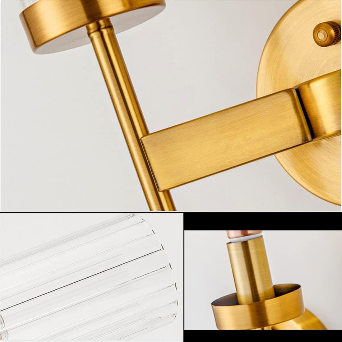 Sconces Wall Light Creative Black 1-Light,with Clear Cylindl Glass, Vintage Wall Mount Lamp for Bedroom Hallway Porch Entryway