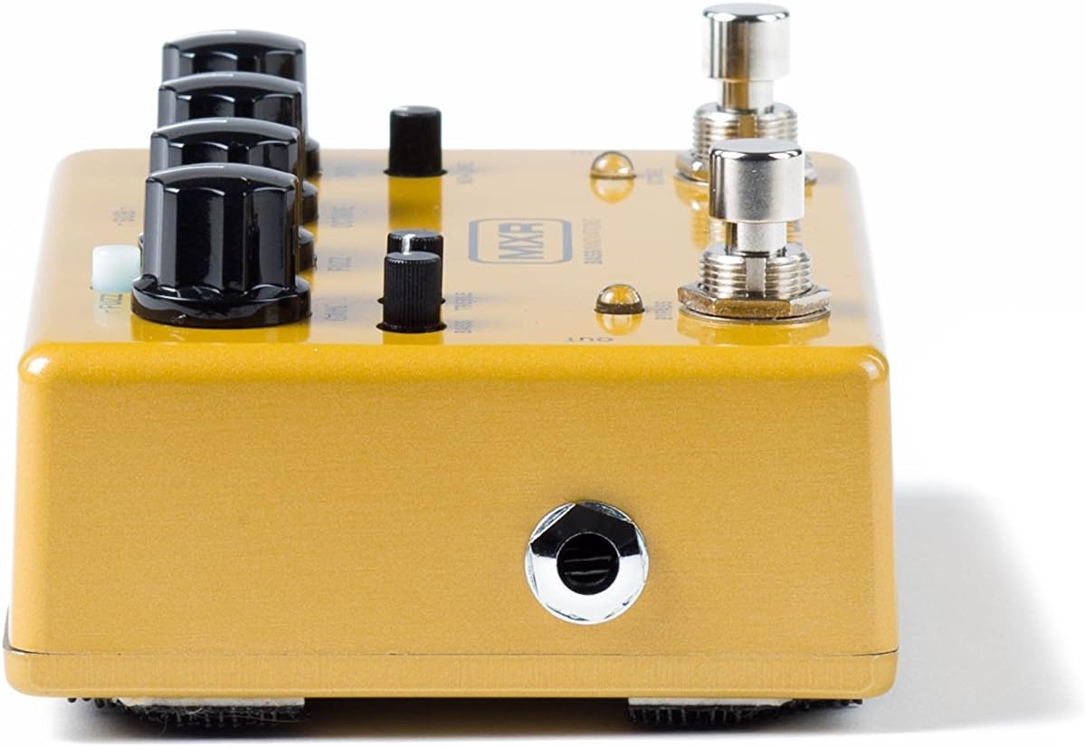 MXR M287 Sub Octave Bass Fuzz Bundle with 2 MXR Patch Cables and Dunlop Super Bright Bass Strings, Nickel Wound (Medium .045–.125, 5 Strings/Set)