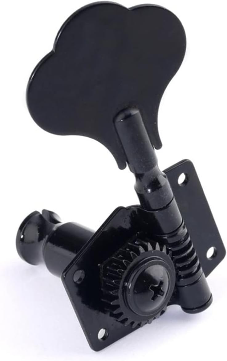 2R2L Open Gear Bass Tuners Tuning Pegs Keys Machine Heads Set, Black (4 Pieces) Guitar Machine Head Tuners