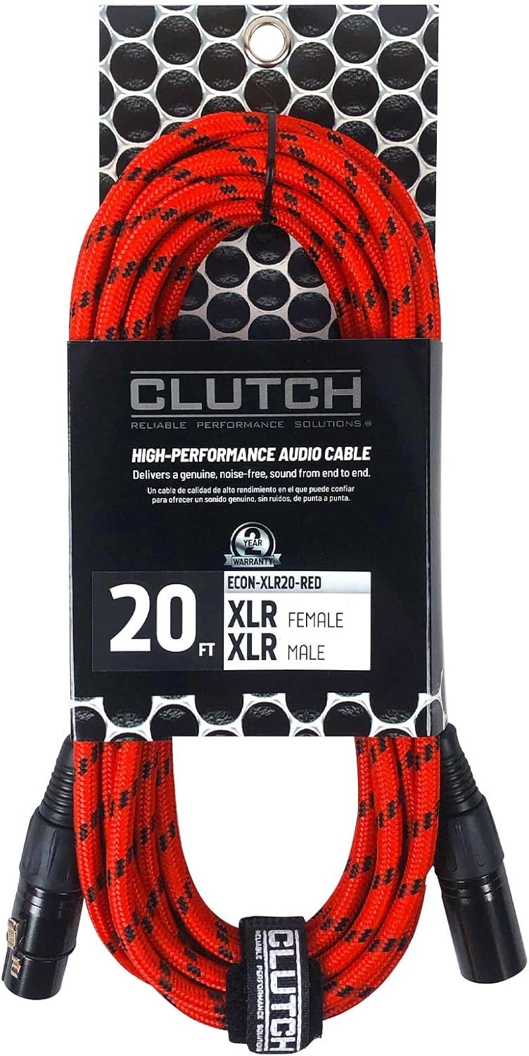 20 Foot 20' Female to Male XLR Microphone Mic Speaker Audio Cable Red 16 Pack