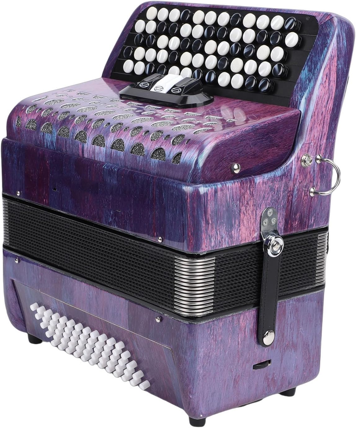 Bass Accordion, 62 Key 60 Button F B E Tuning Chromatic Accordion with Thicker Cases and Shoulder Strap Musical Instruments for Beginners Professional