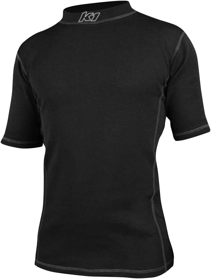 K1 RaceGear Underwear Top, Precision, Short Sleeve, High Collar, Nomex, Black, Medium, Each