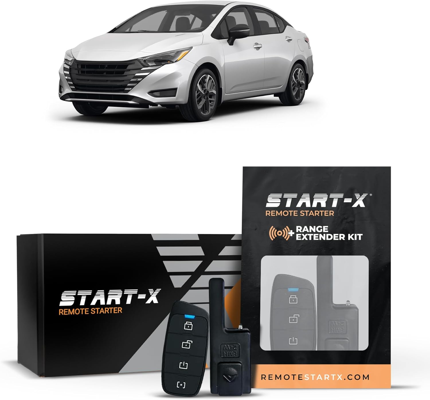 Start-X Remote Starter Kit + 3000ft 2 Way Range Extender for Nissan Versa (2020, 2021, 2022, 2023) Vehicles with Push-to-Start Ignition