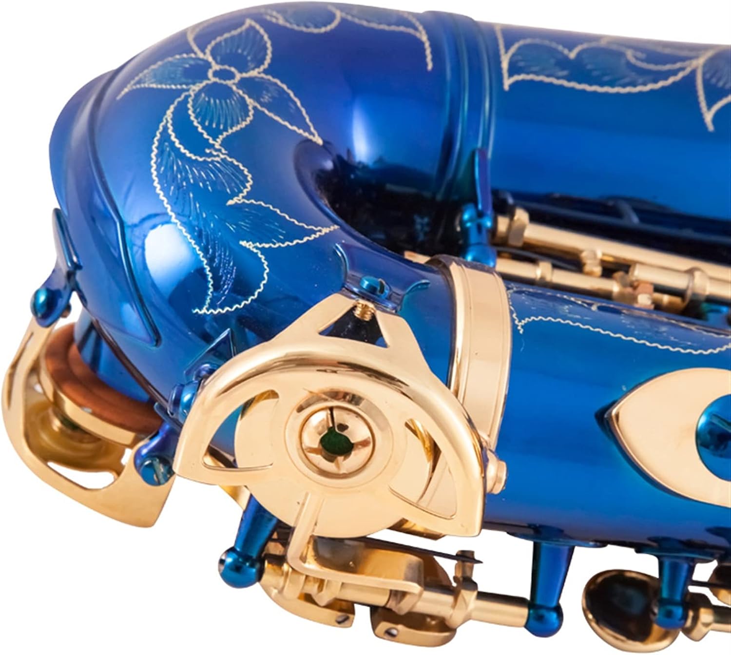 Brass Golden Carve Pattern Bb Bend Althorn Saxophone Saxophone Sax Pearl White Shell Buttons Wind Instrument Student Saxophone