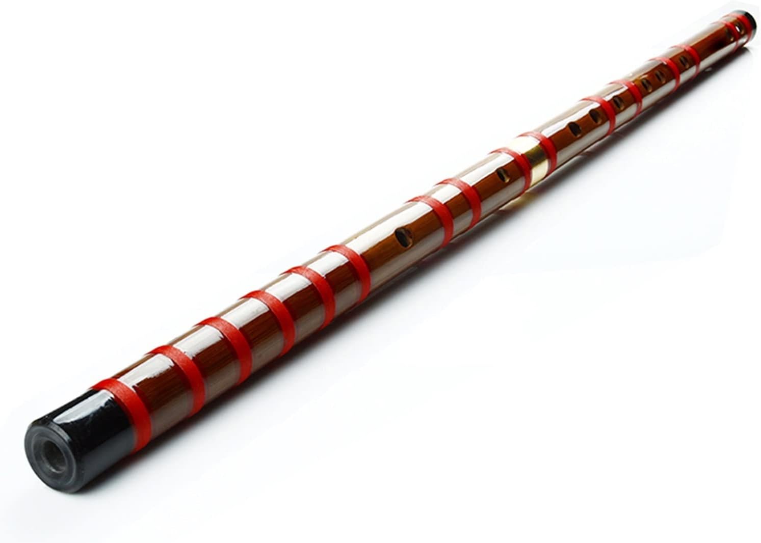 TSTS Chinese Bamboo Flute Chinese Dizi Flute C/D/E/F/G Keys Red Line Traditional Chinese Woodwind Musical Instruments Bamboo Flute (Color : D Key)