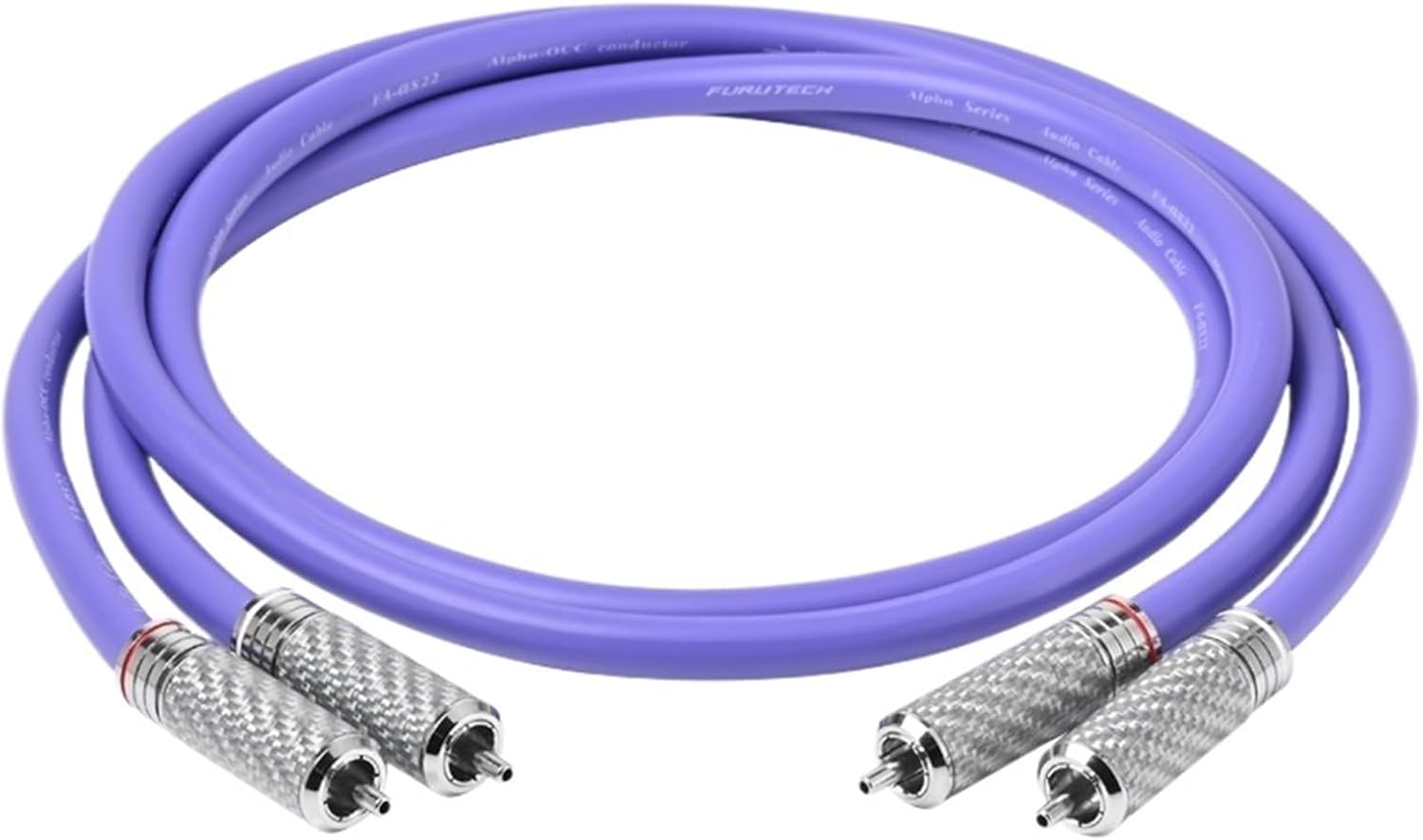 Hi-end One Pair 2RCA Audio Cable 7N OCC with Rhodium-plated Connnector RCA to RCA Male to Male for Amplifier DAC TV Box(2m)