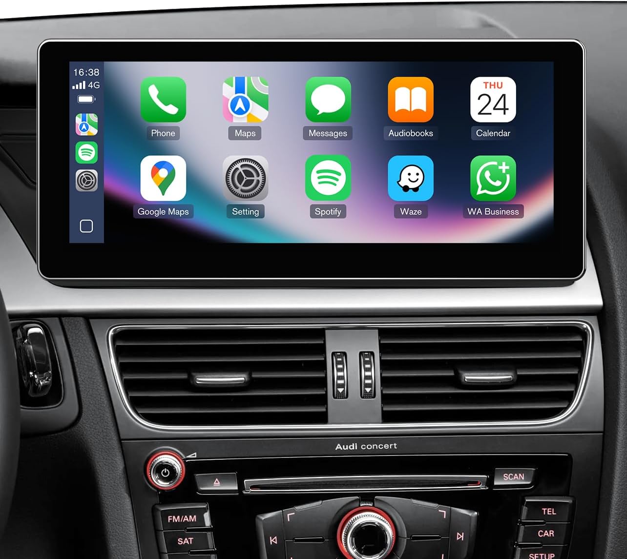 10.25 Inch Wireless CarPlay Stereo for Audi A4 S4 RS4 A5 S5 RS5 2009-2016 B8 B8.5 with Audi Concert & Symphony System | HD Touch Screen | Keep OEM Camera, Car Radio USB Video Playback Mirroring