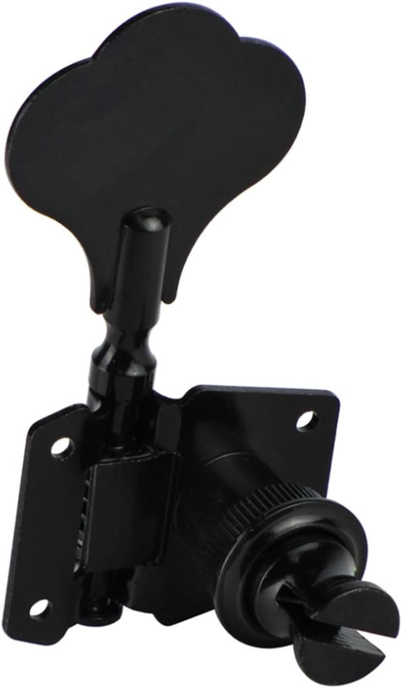 KESHUO Black 5 Strings Bass 5pcs 4L1R Bass Tuning Pegs Vintage Open Bass Machine Heads Tuners Tuner Machine Heads Knobs