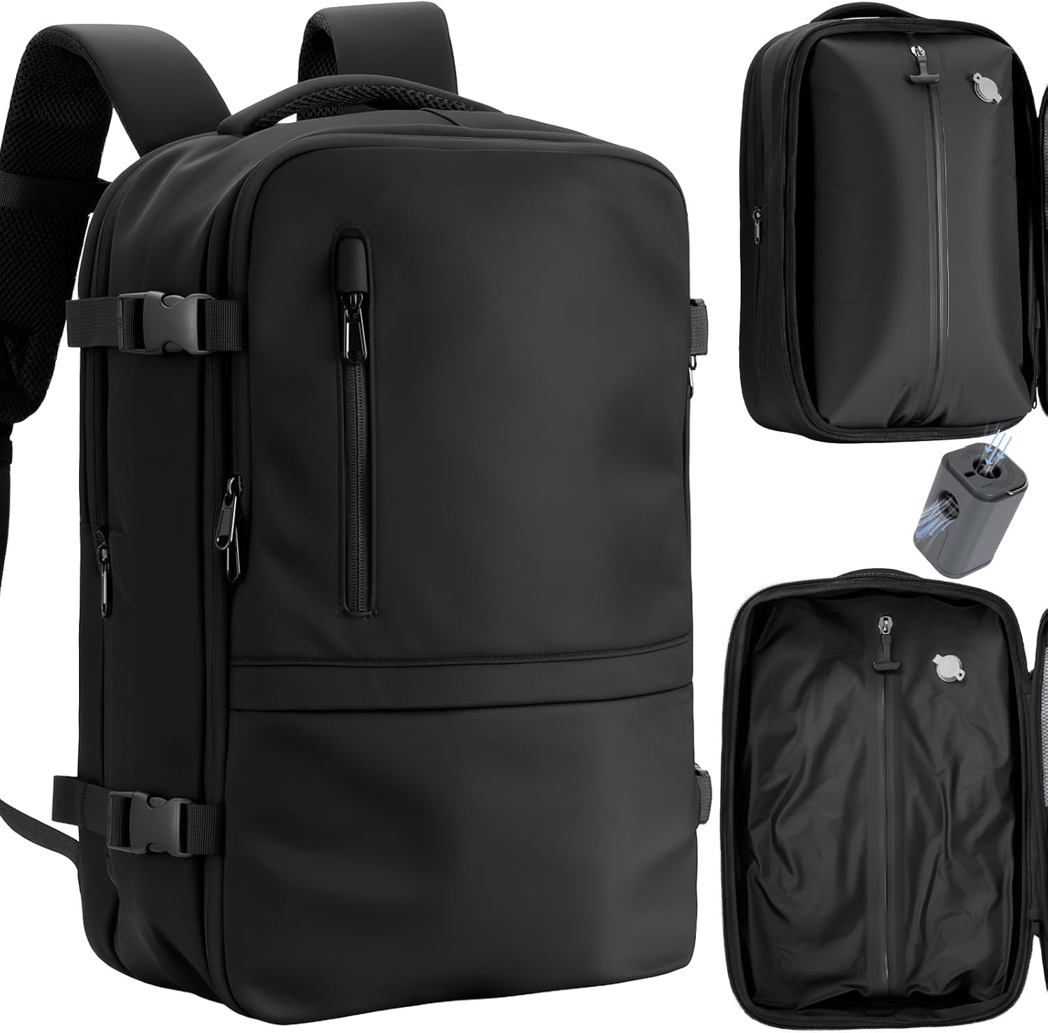 Vacuum Seal Travel Backpack 60L – Air Compression System, Water-Resistant Carry-On Backpack with TSA Lock, 17